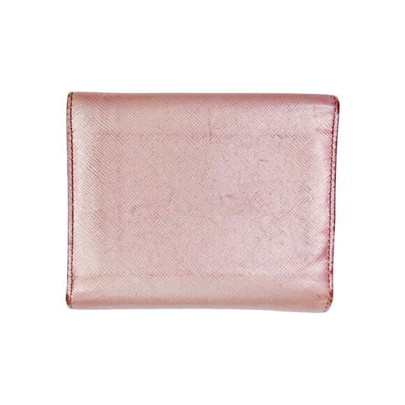Prada Metallic Saffiano Leather Trifold Wallet - 4.5” x 4” x 0.75” - Picture 8 of 15